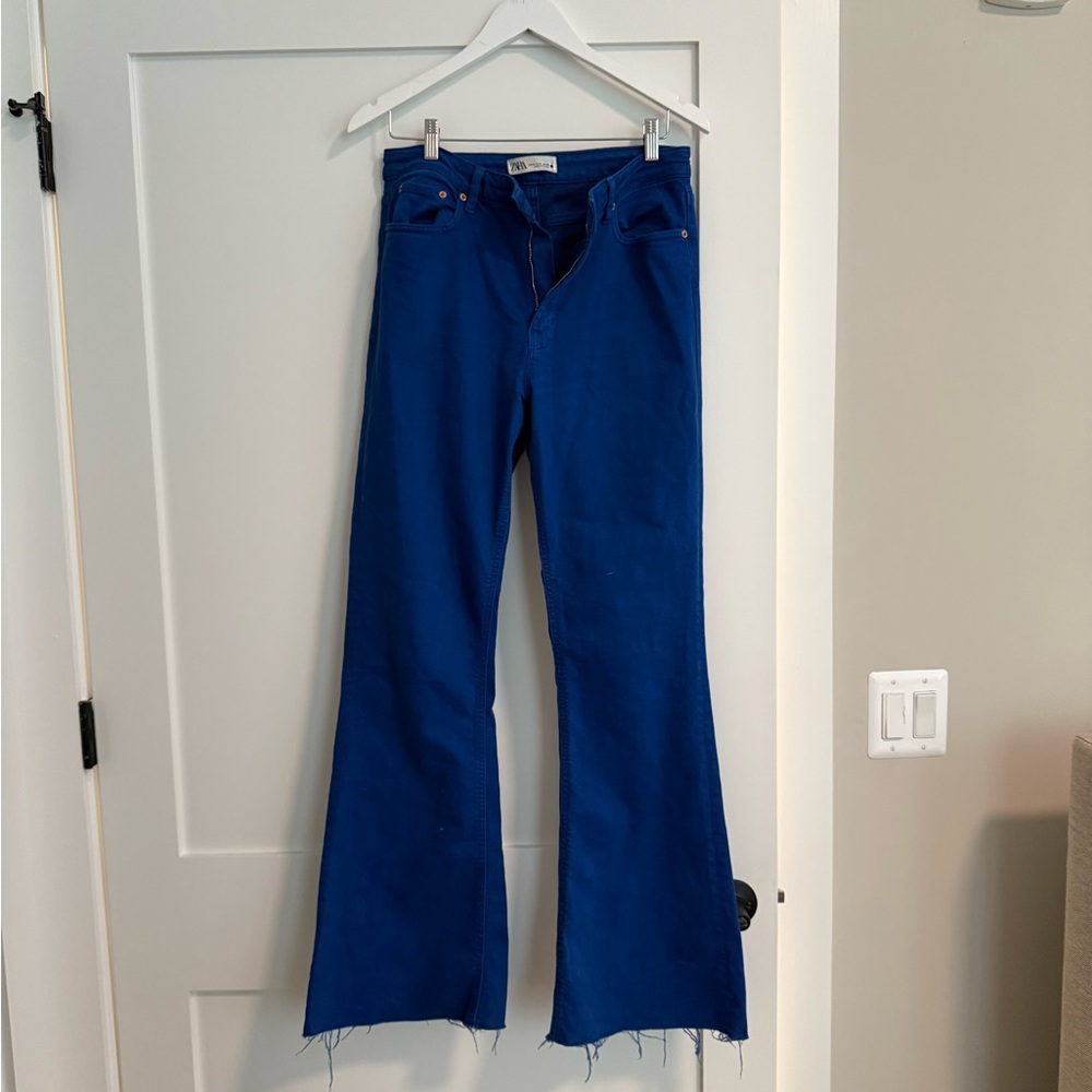 Zara royal blue flared jeans